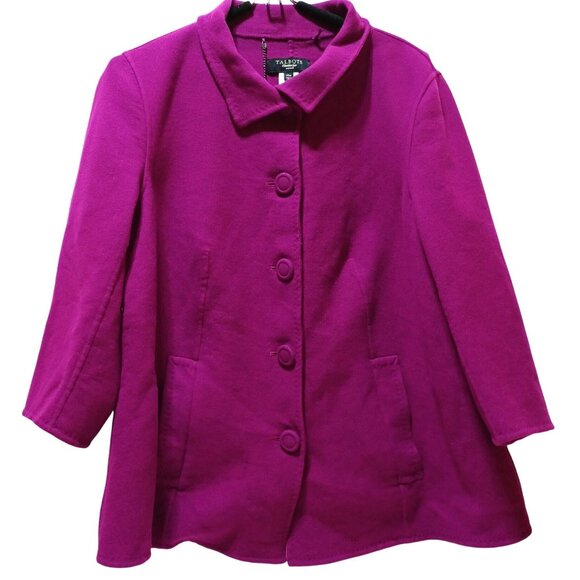 Talbots Woman Jackets & Blazers - Talbots Woman Wool Swing Jacket Plus Size 14W Purple Classic Layering Office